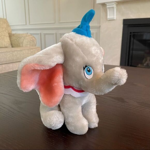 Disneyland Walt Disney World Vintage Dumbo Stuffed Elephant Plush Toy with hat - Picture 3 of 5